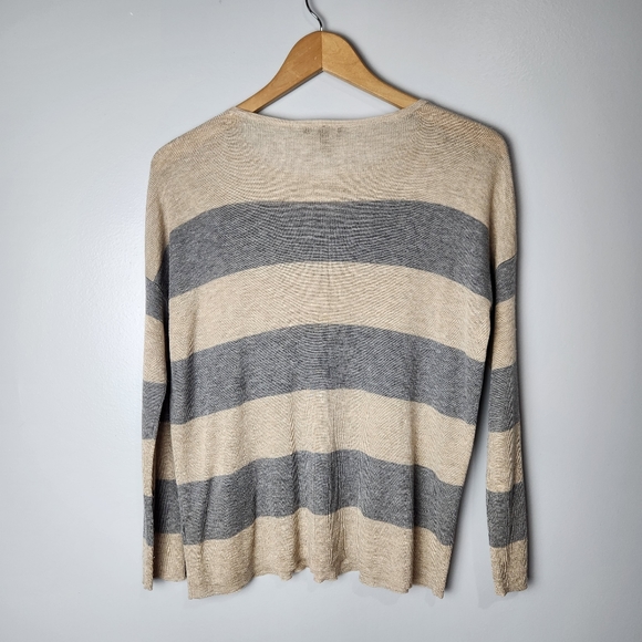 Eileen Fisher Stripe Tencel Crewneck Sweater - Picture 4 of 4